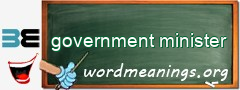 WordMeaning blackboard for government minister